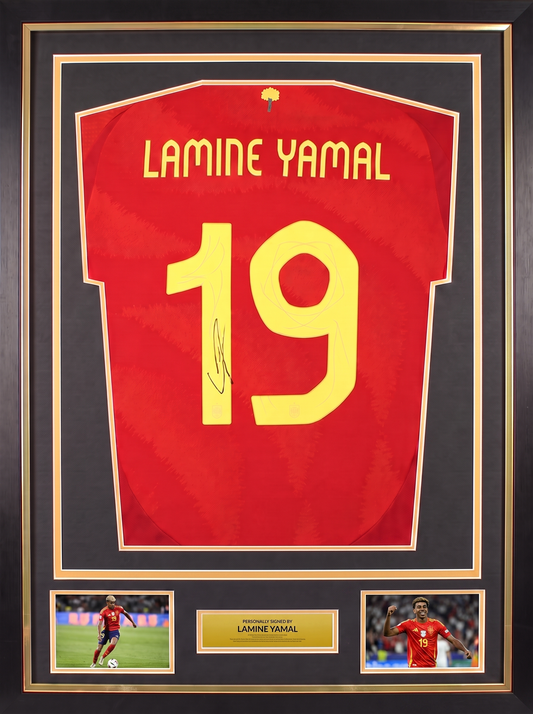 Lamine Yamal FIFA World Cup™ Back Signed and Framed Spain 2026 Shirt