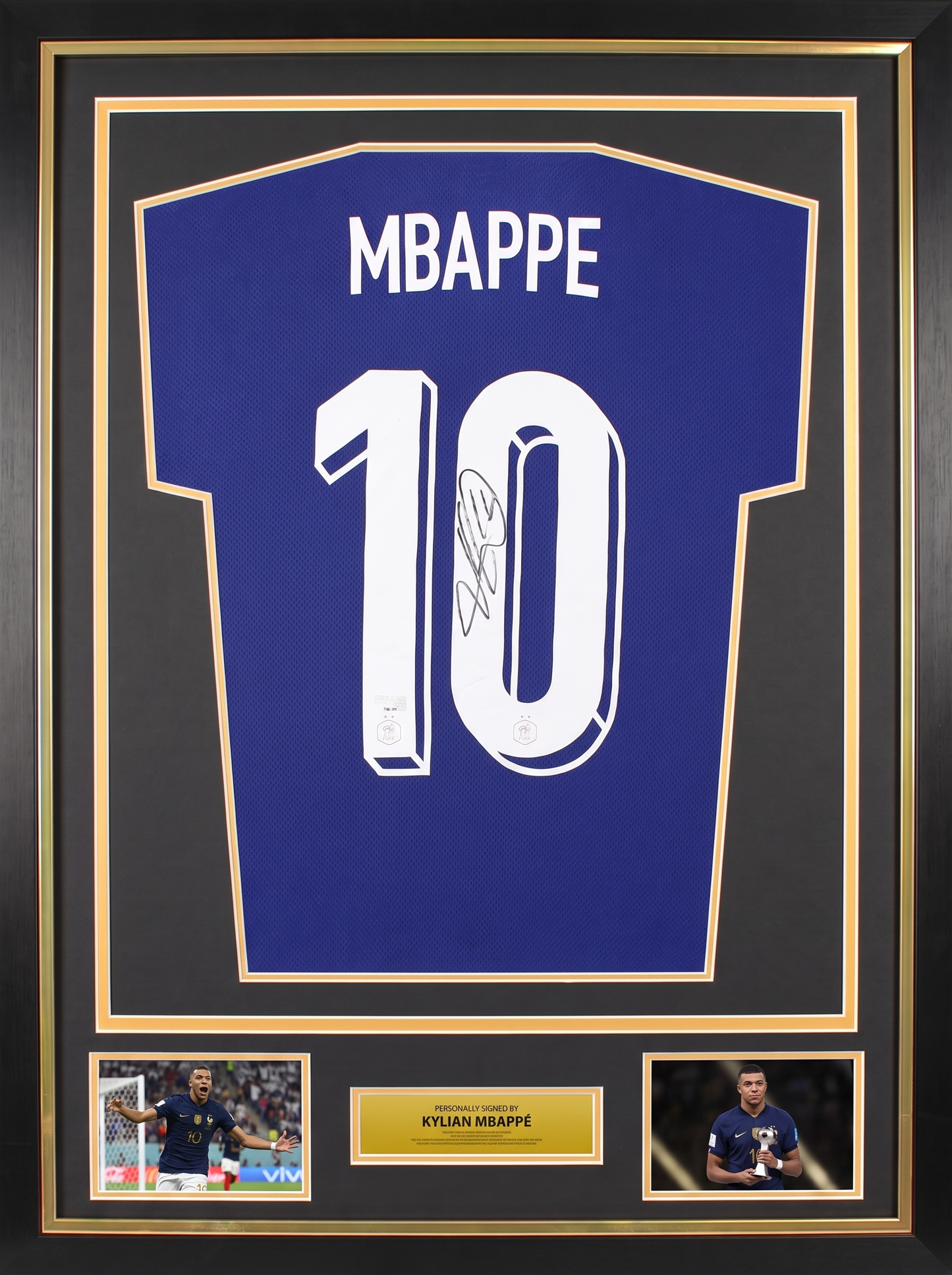 Kylian Mbappé FIFA World Cup™ Back Signed and Framed France 2026 Shirt