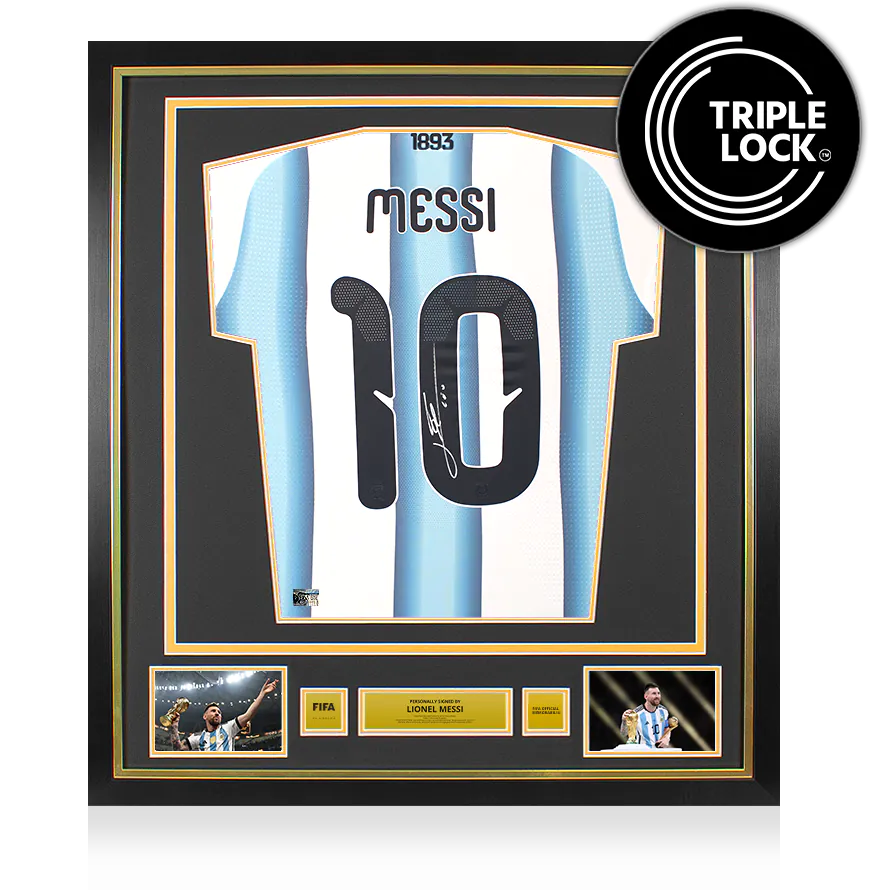 Lionel Messi FIFA World Cup™ Back Signed and Framed Argentina 2026 Home Shirt